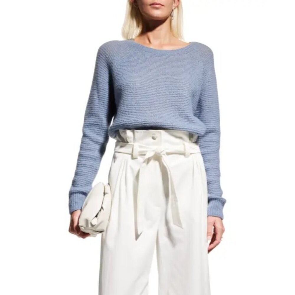 Max Mara Finnici Sweater in Light Blue Small New Womens Knit Cashmere Top - Picture 12 of 16